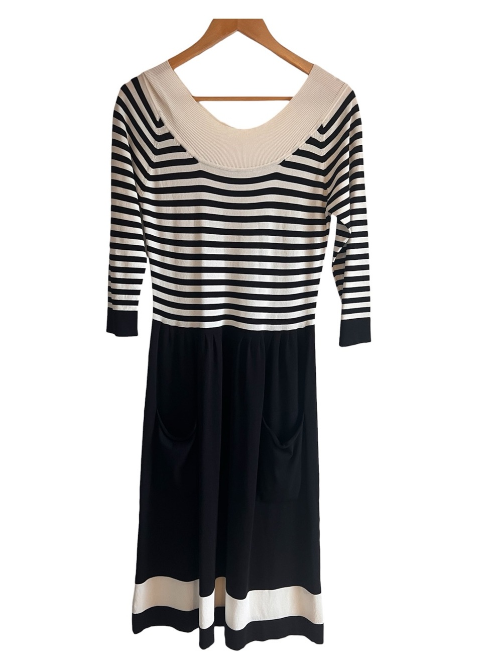 Crea Concept knit striped colour block scoop neck midi dress excellent condition
